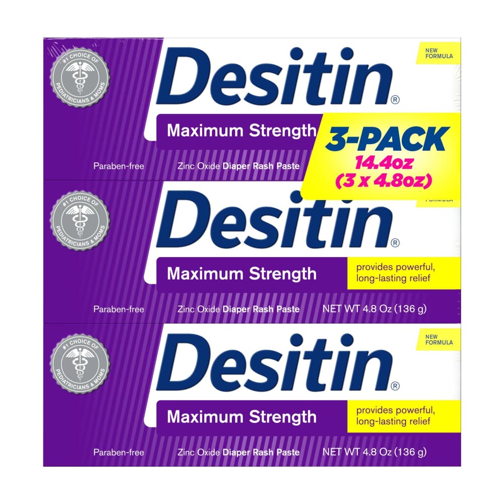 Desitin Baby Diaper Rash Maximum Strength Original Paste 3 pk./4.8 oz. - Desitin