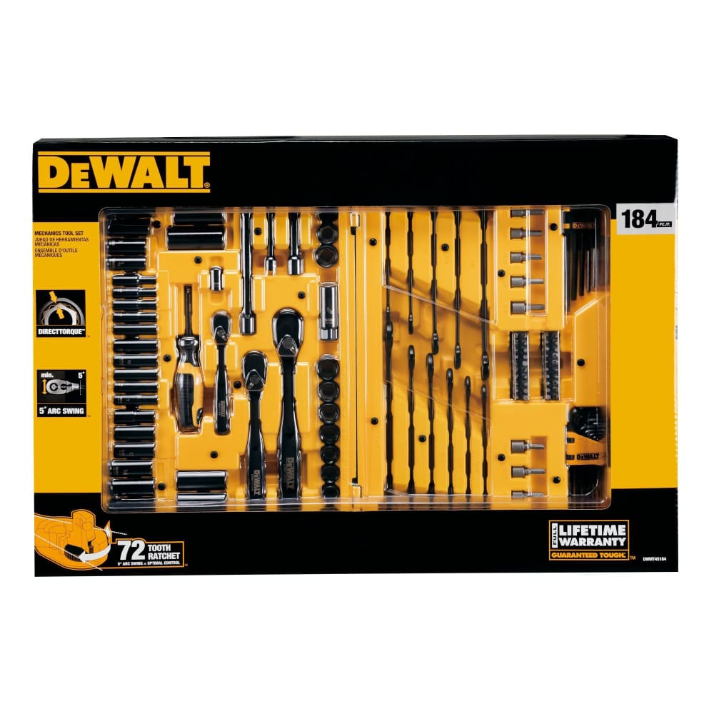 Dewalt Dewalt 184 pc. Mechanics Set - Black Chrome - Home/Home/Home Improvement/Hand & Power Tools/ - Dewalt