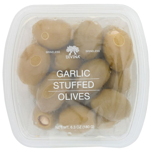 DIVINA: Olives Garlic Stuffed 6.3 OZ (Pack of 4) - Grocery > Pantry > Condiments - DIVINA