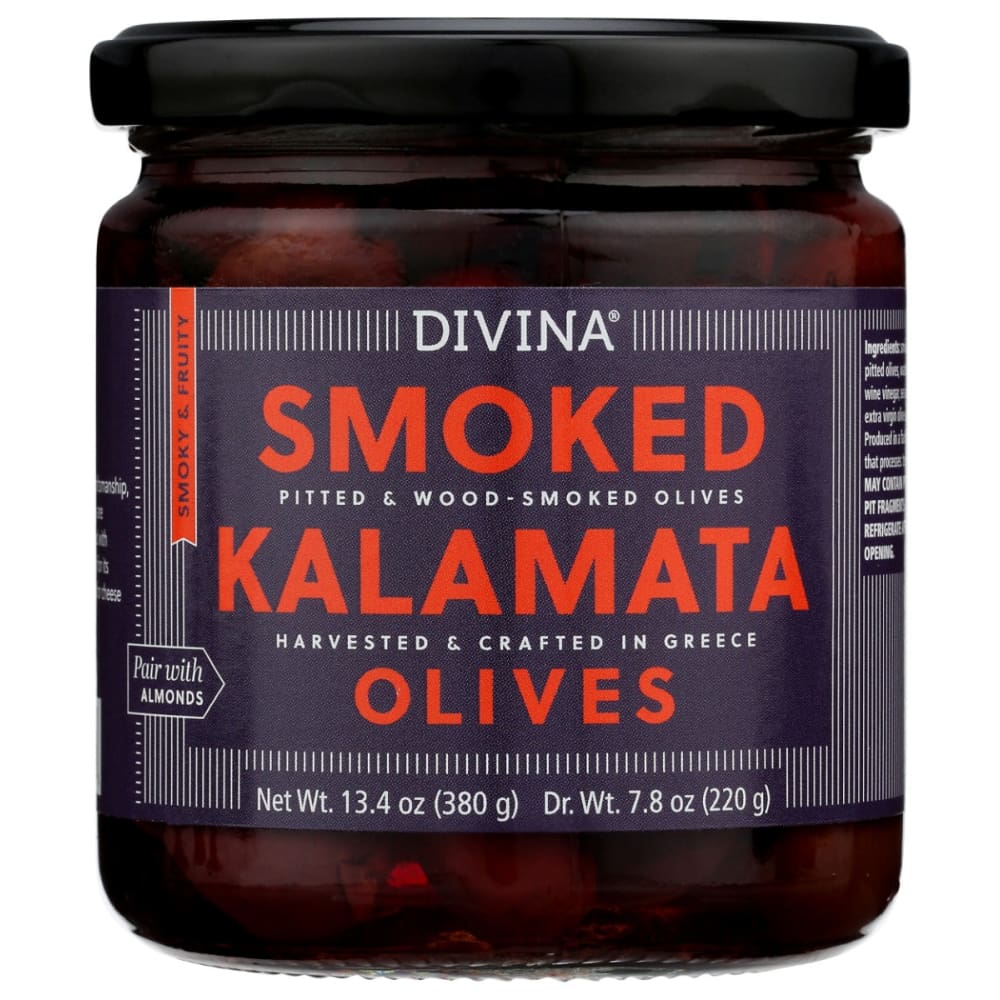 DIVINA: Olives Smoked Kalamata 7.8 OZ (Pack of 3) - Grocery > Pantry > Condiments - DIVINA