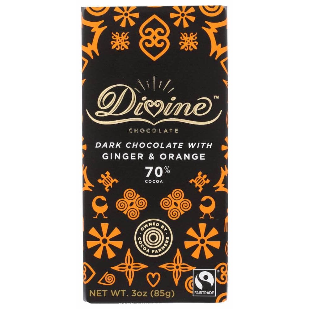 Divine Chocolate Divine Chocolate Chocolate Bar Dark Ginger Orange, 3 oz