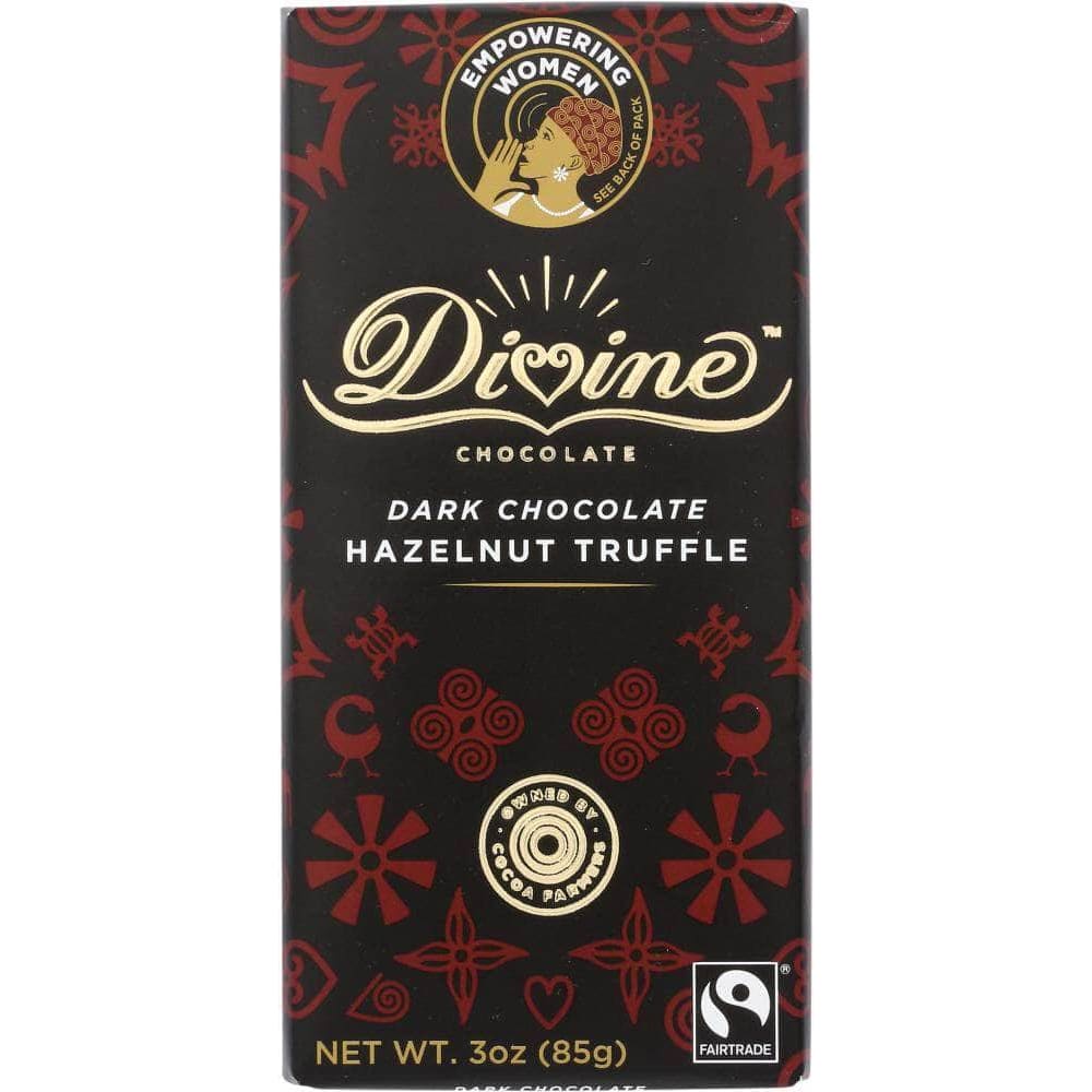 Divine Chocolate Divine Chocolate Dark Chocolate with Hazelnut Truffle, 3 oz
