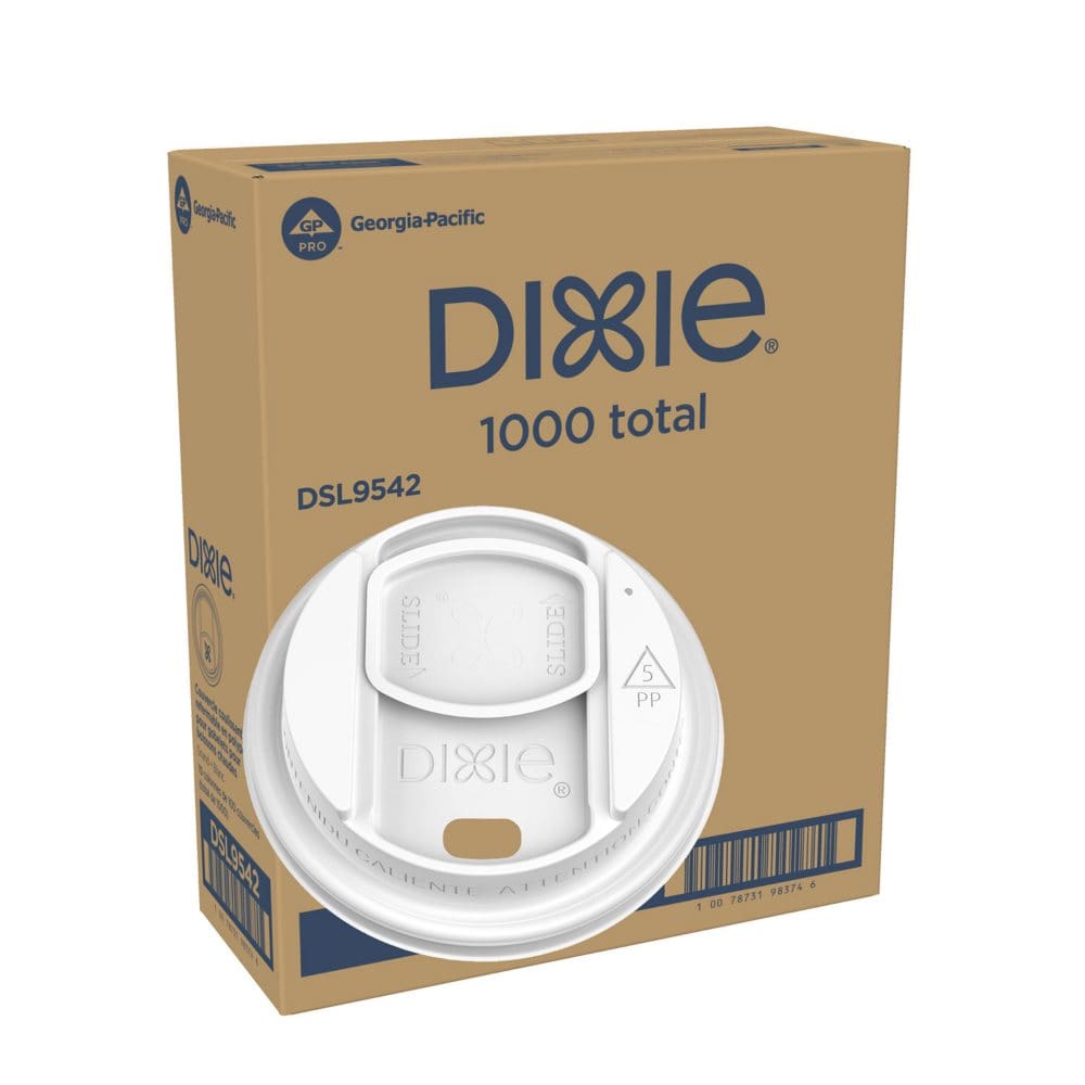 Dixie Closeable Slider Lid for Disposable Hot Cups Fits 10-20 oz. Cups (1000 ct.) - Disposable Tableware - ShelHealth