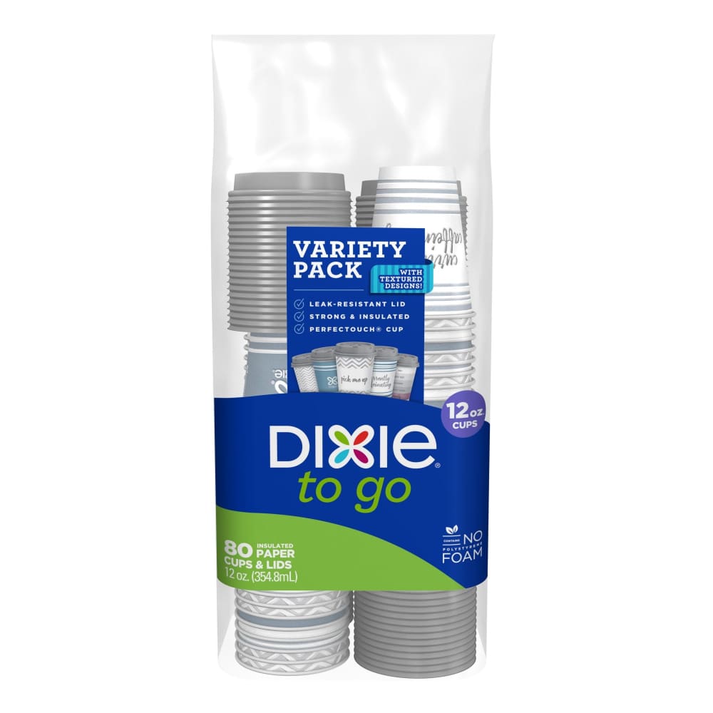 Dixie to Go 12-oz. Hot/Cold Cups 80 ct. - Coffee Haze/Multicolor - Dixie