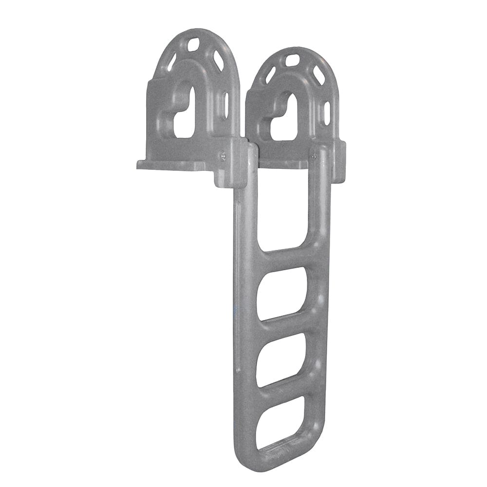 Dock Edge Flip-Up Polyethylene Roto Molded 4-Step Dock Ladder - Grey - Anchoring & Docking | Ladders - Dock Edge