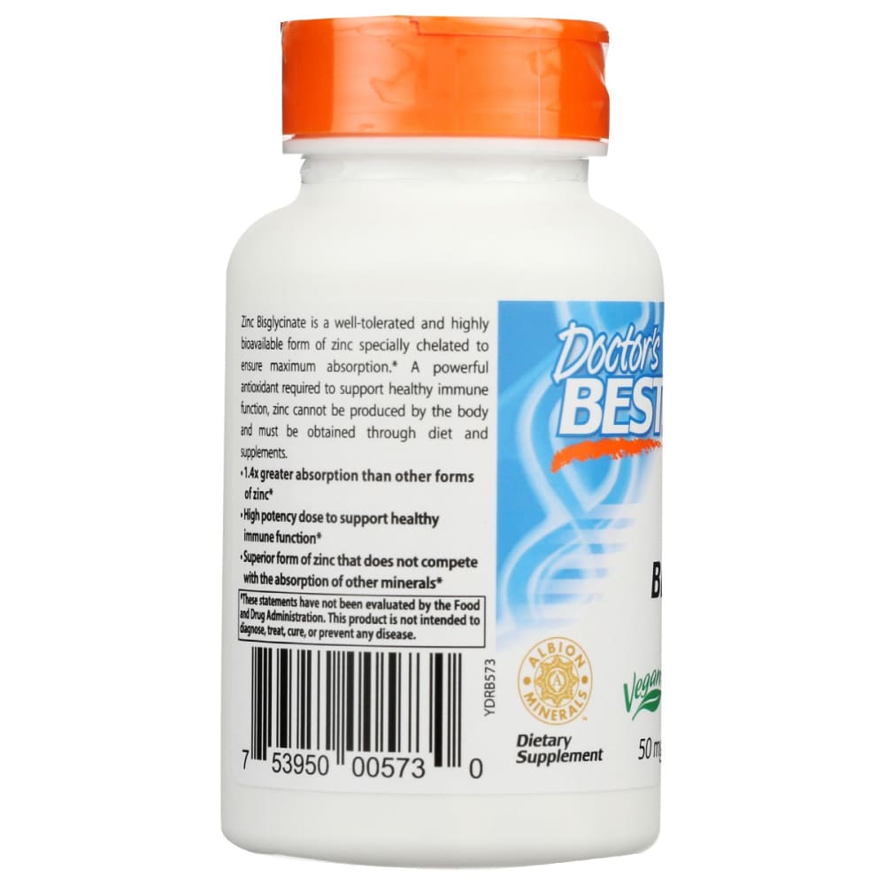 DOCTORS BEST: High Absorption Zinc Bisglycinate 50Mg 90 vc - Health > Vitamins & Supplements - DOCTORS BEST