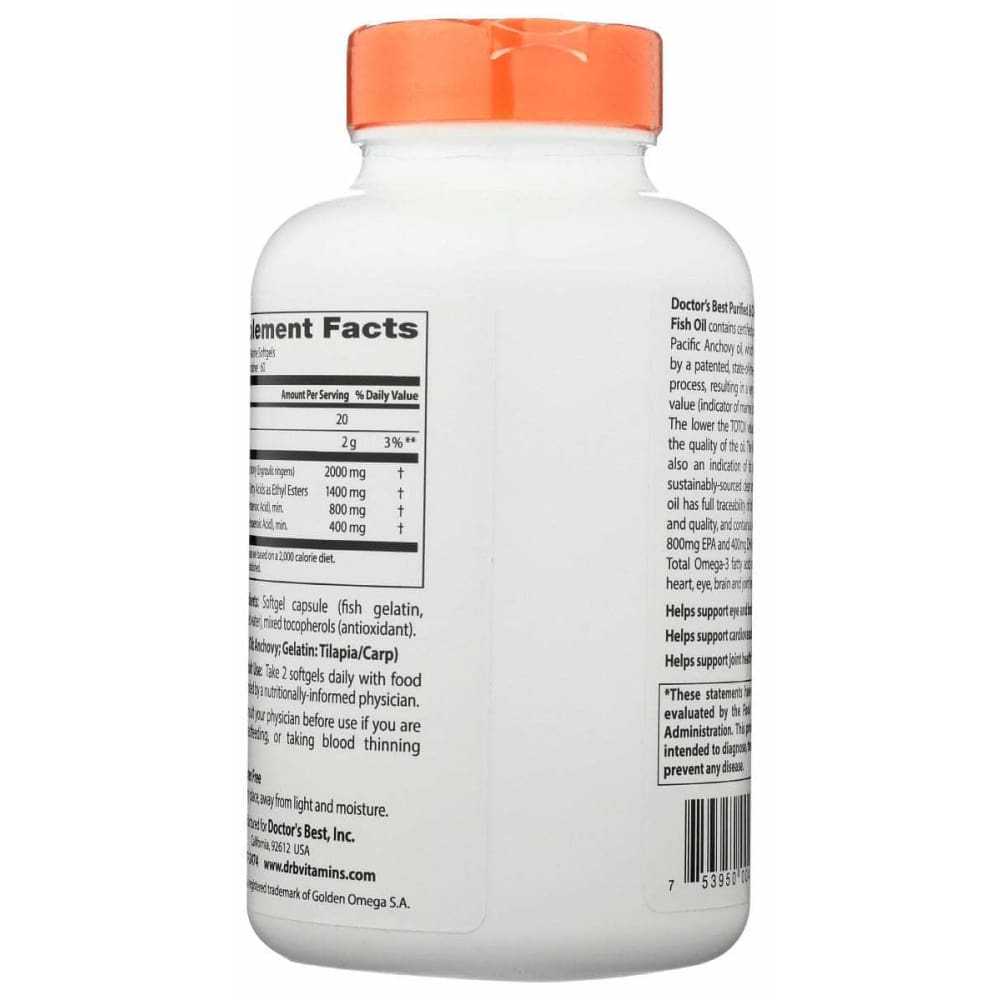 DOCTORS BEST Doctors Best Purified Clear Omega3 Fish Oil 1000Mg, 120 Sg