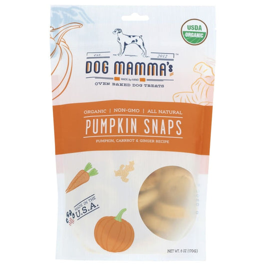 DOG MAMMAS: Organic Pumpkin Snaps 6 oz (Pack of 2) - Pet > Dog Treats - DOG MAMMAS