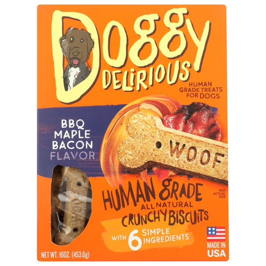 DOGGY DELIRIOUS: Bbq Maple Bacon Bones Dog Treats 16 oz (Pack of 2) - Pet > Dog Treats - DOGGY DELIRIOUS