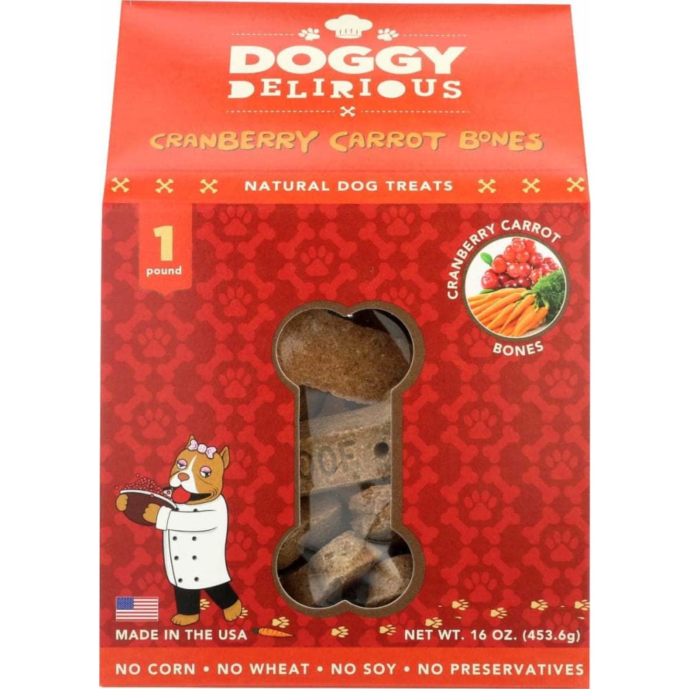 DOGGY DELIRIOUS DOGGY DELIRIOUS Dog Bone Cran Carrot, 16 oz