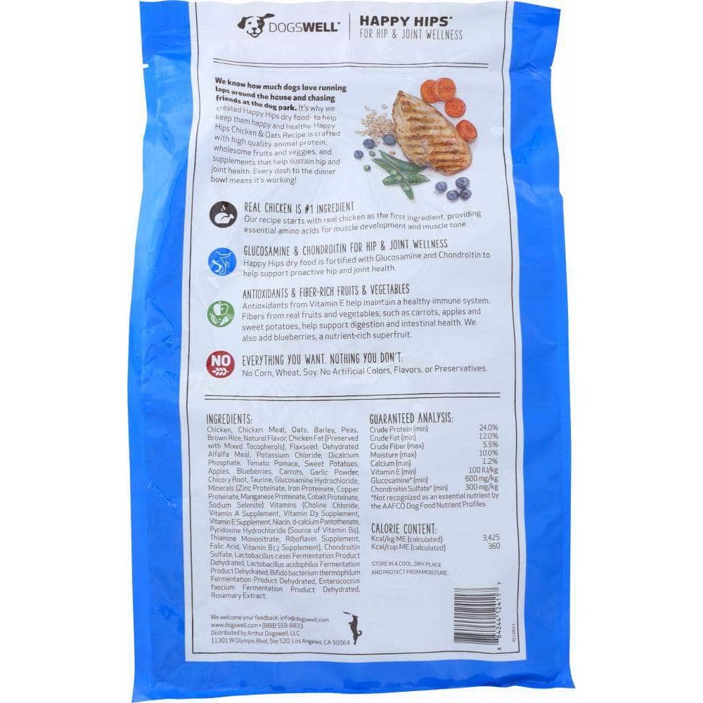Dogswell Dogswell Treat Happy Hips Chicken and Oats Recipe, 4 lb