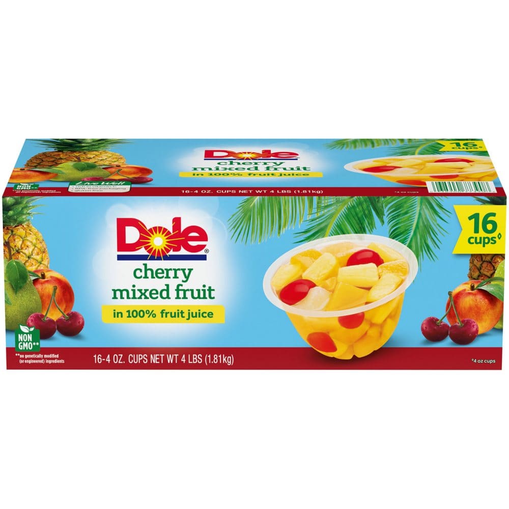 Dole Cherry Mixed Fruit Bowls in 100% Juice (4 oz. 16 pk.) - Fruit Cups & Applesauces - Dole Cherry