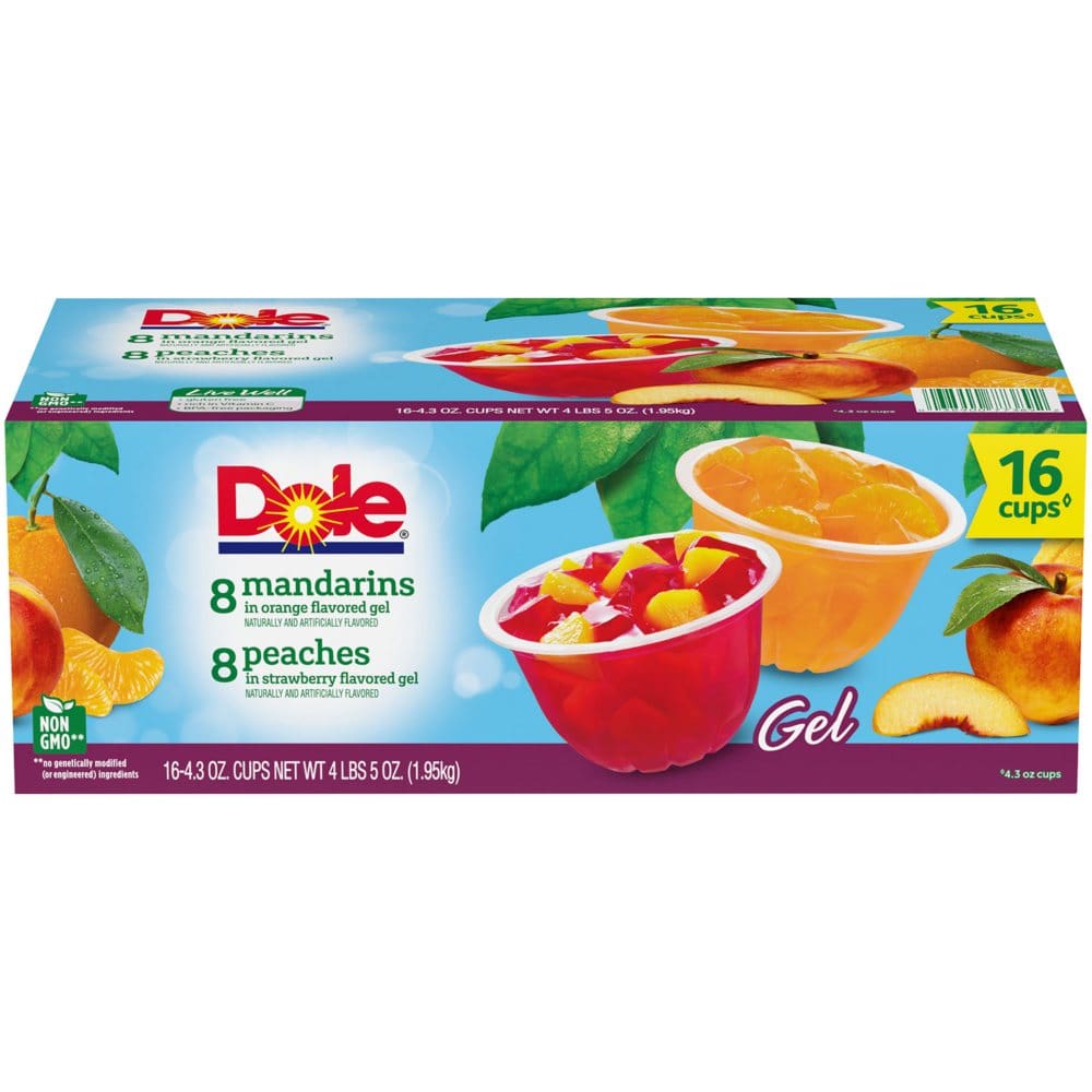 Dole Fruit Bowls in Gel Variety Pack (4.3 oz. 16 pk.) - Fruit Cups & Applesauces - Dole Fruit