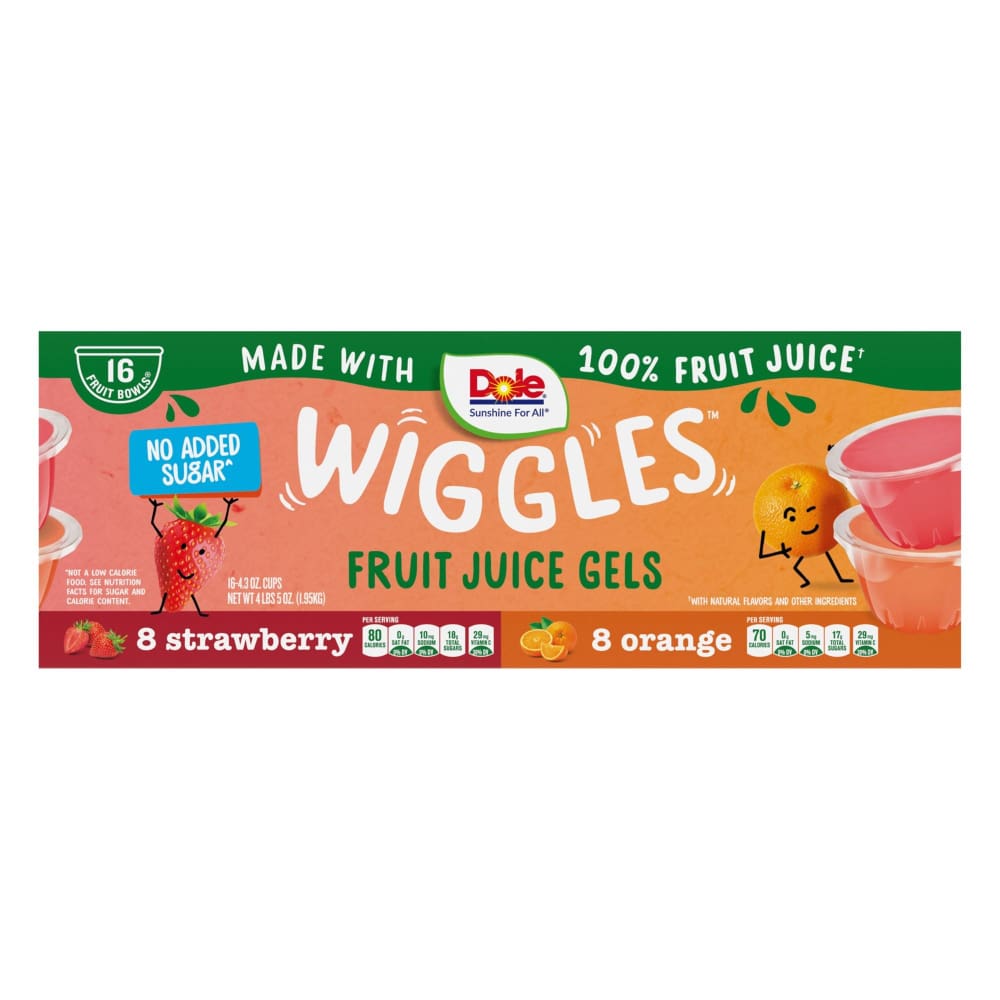 Dole Strawberry & Orange Wiggles Variety Pack 16 pk./4.3 oz. - Home/Grocery Household & Pet/Canned & Packaged Food/Canned & Jarred