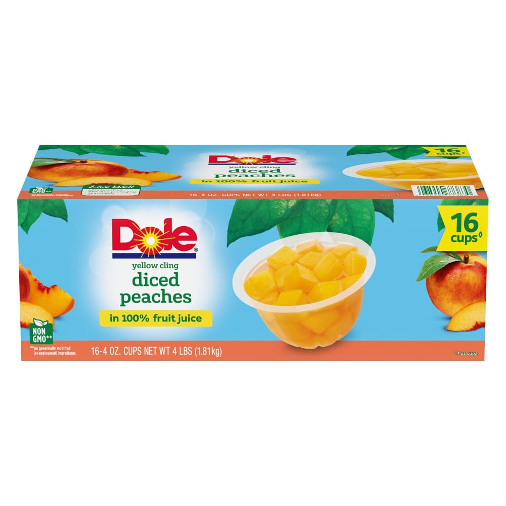 Dole Dole Yellow Cling Diced Peaches 16 pk./4 oz. - Home/Grocery Household & Pet/Canned & Packaged Food/Canned & Jarred Food/Fruit &