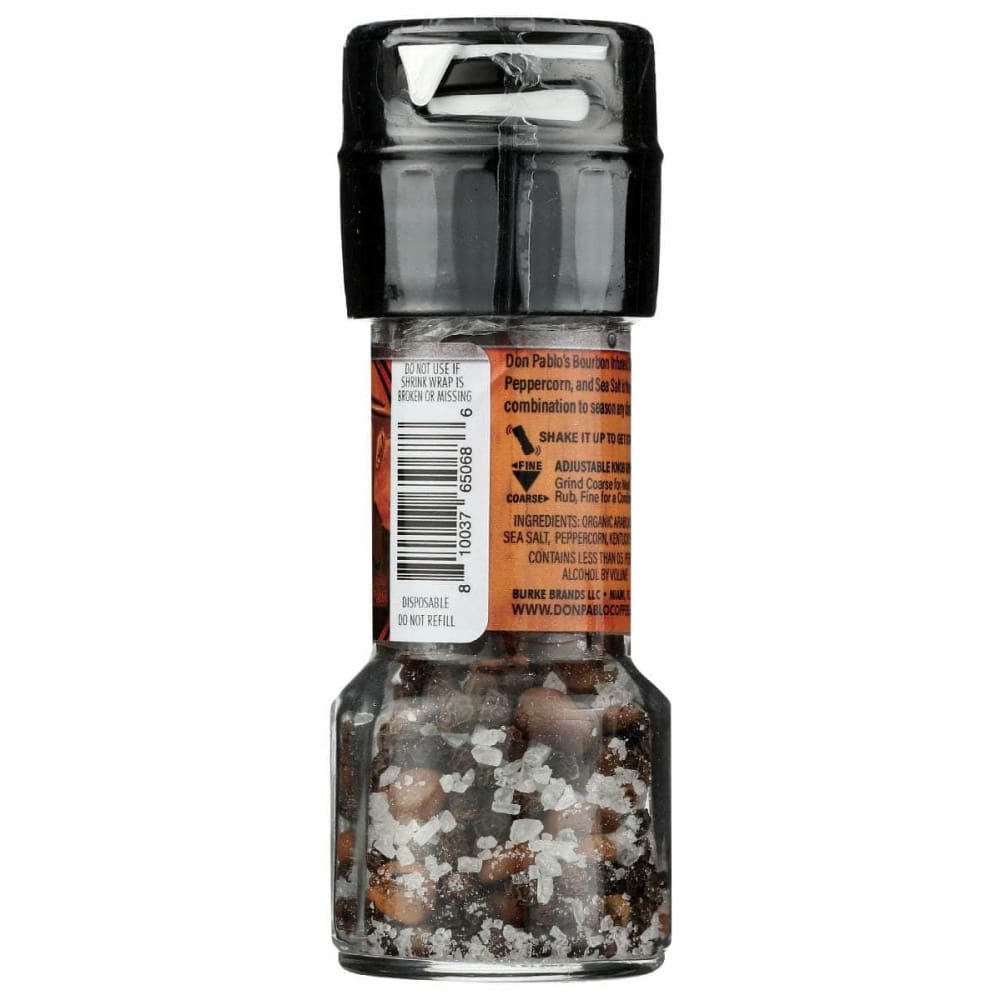 DON PABLO Grocery > Cooking & Baking > Seasonings DON PABLO: Bourbon Coffee Peppercorn Sea Salt Grinder, 1.3 oz