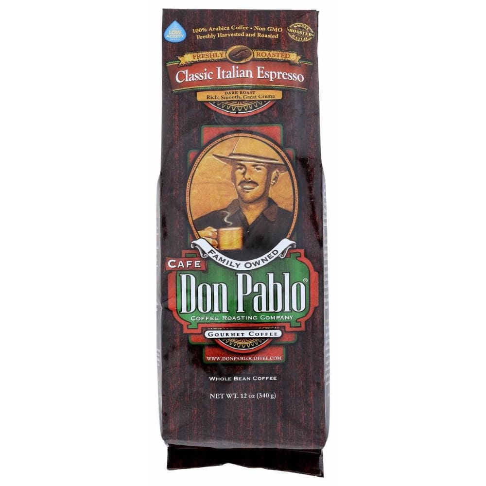 DON PABLO Grocery > Beverages > Coffee, Tea & Hot Cocoa DON PABLO: Whole Bean Classic Italian Espresso Coffee, 12 oz