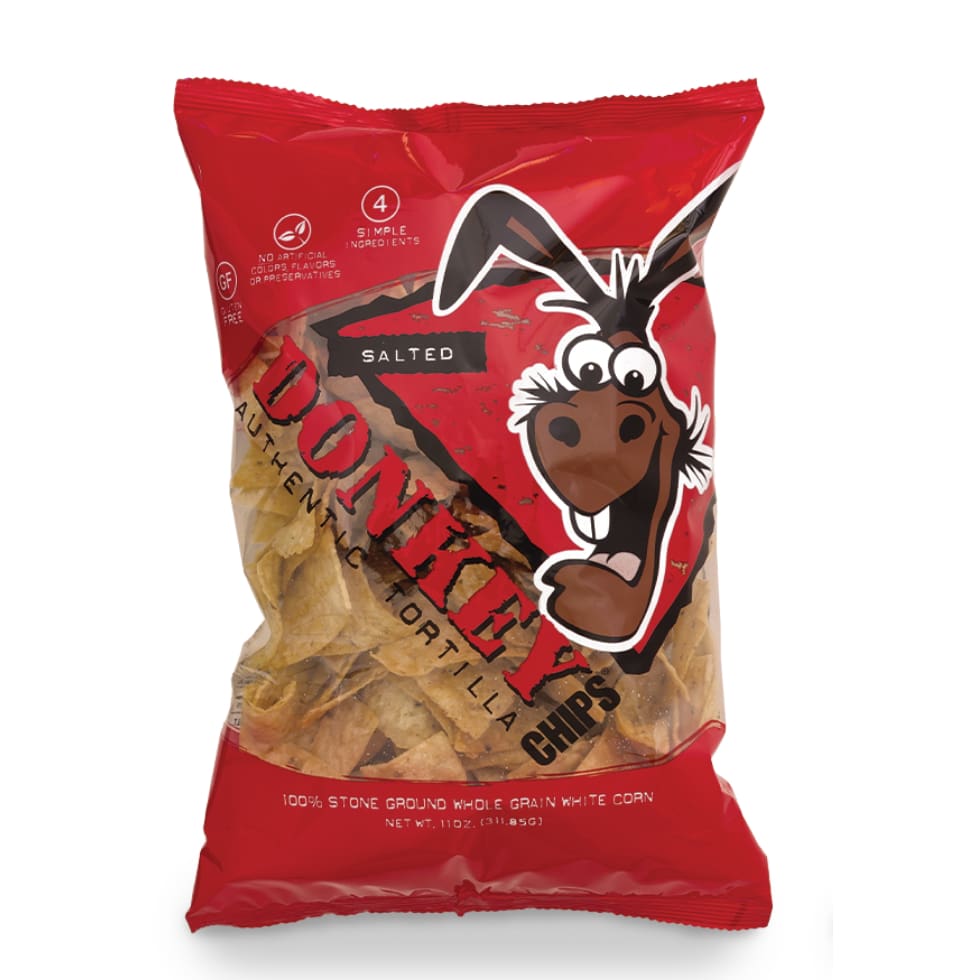 DONKEY CHIP: Chips Tortilla Salted 11 OZ (Pack of 5) - Tortilla & Corn Chips - DONKEY CHIP