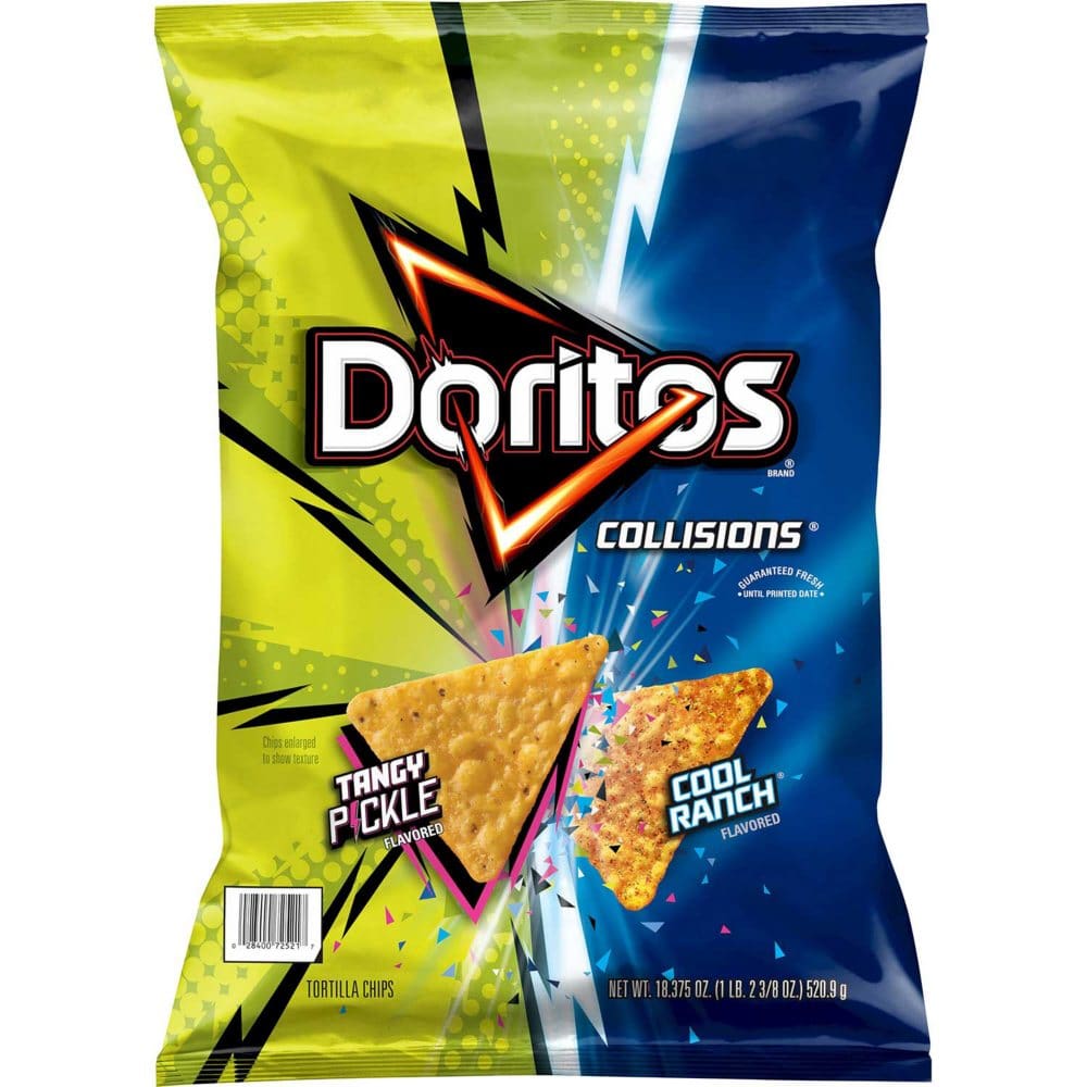 Doritos Collisions Tortilla Chips Cool Ranch and Tangy Pickle (18.375 oz.) (Pack of 2) - Limited Time Snacks - Doritos