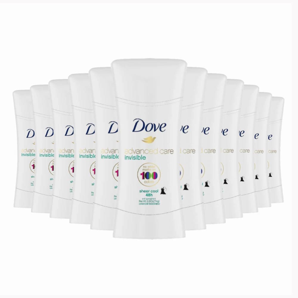 Dove Advanced Care Antiperspirant Deodorant Sheer Cool- 2.6 Oz - 12 Pack - Stick - Dove