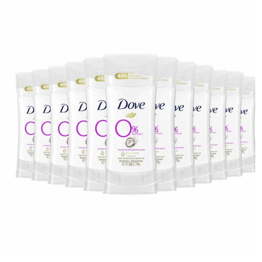 Dove Beauty 0% Aluminum Coconut & Pink Jasmine Deodorant Stick - 2.6oz - 12 Pack - Deodorant & Anti-Perspirant - Dove
