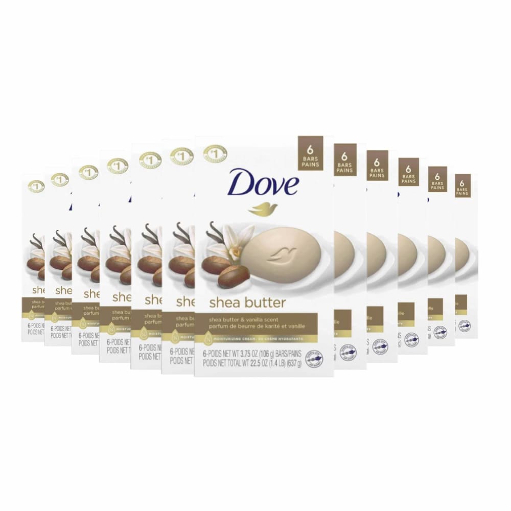 Dove Beauty Bar for Gentle Soft Skin Care Shea Butter,3.75 OZ - 12 Pack - Bar Soap - Dove
