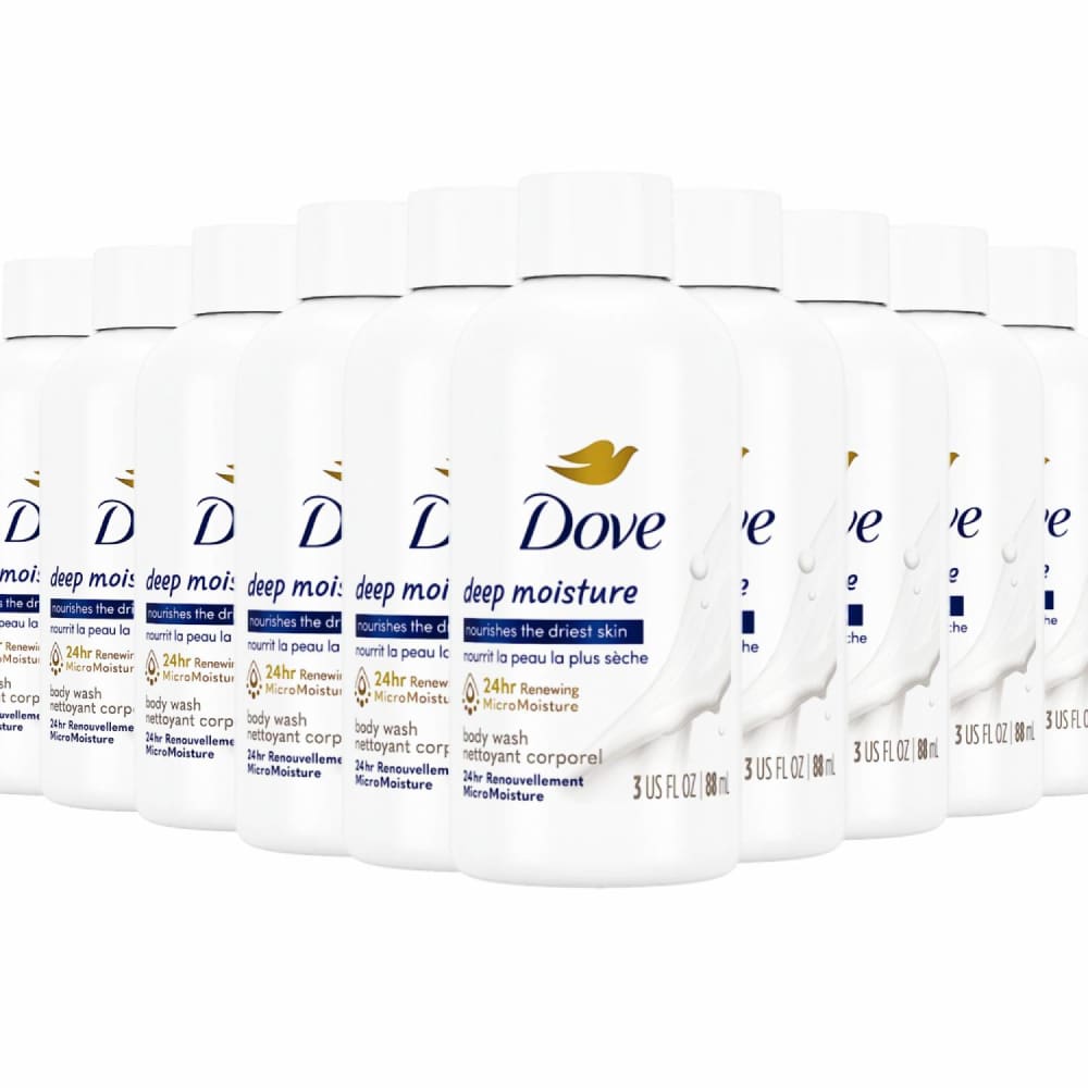 Dove Body Wash Deep Moisture for Dry Skin 3 oz - Travel Size - 24 pack - Cleanser - Dove