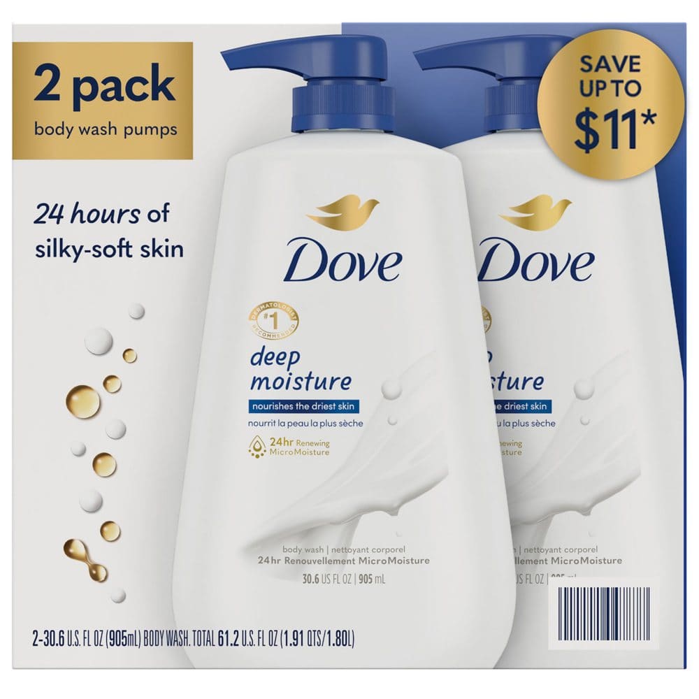 Dove Deep Moisture Renewing Body Wash (30.6 fl. oz. 2 pk.) - Bath & Body - Dove