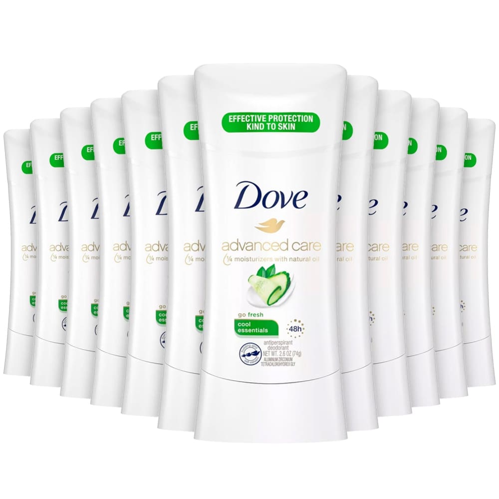 Dove Deodorant Stick Advanced Care Cool Essentials Bulk - 2.6 Oz - 12 Pack - Stick - Dove