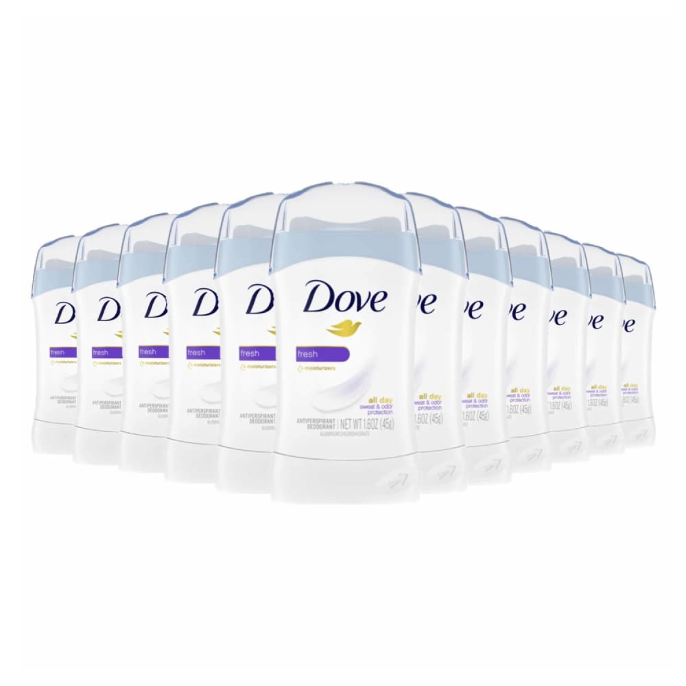 Dove Invisible Solid Antiperspirant & Deodorant Stick Fresh 1.6 Oz - 12 Pack - Stick - Dove