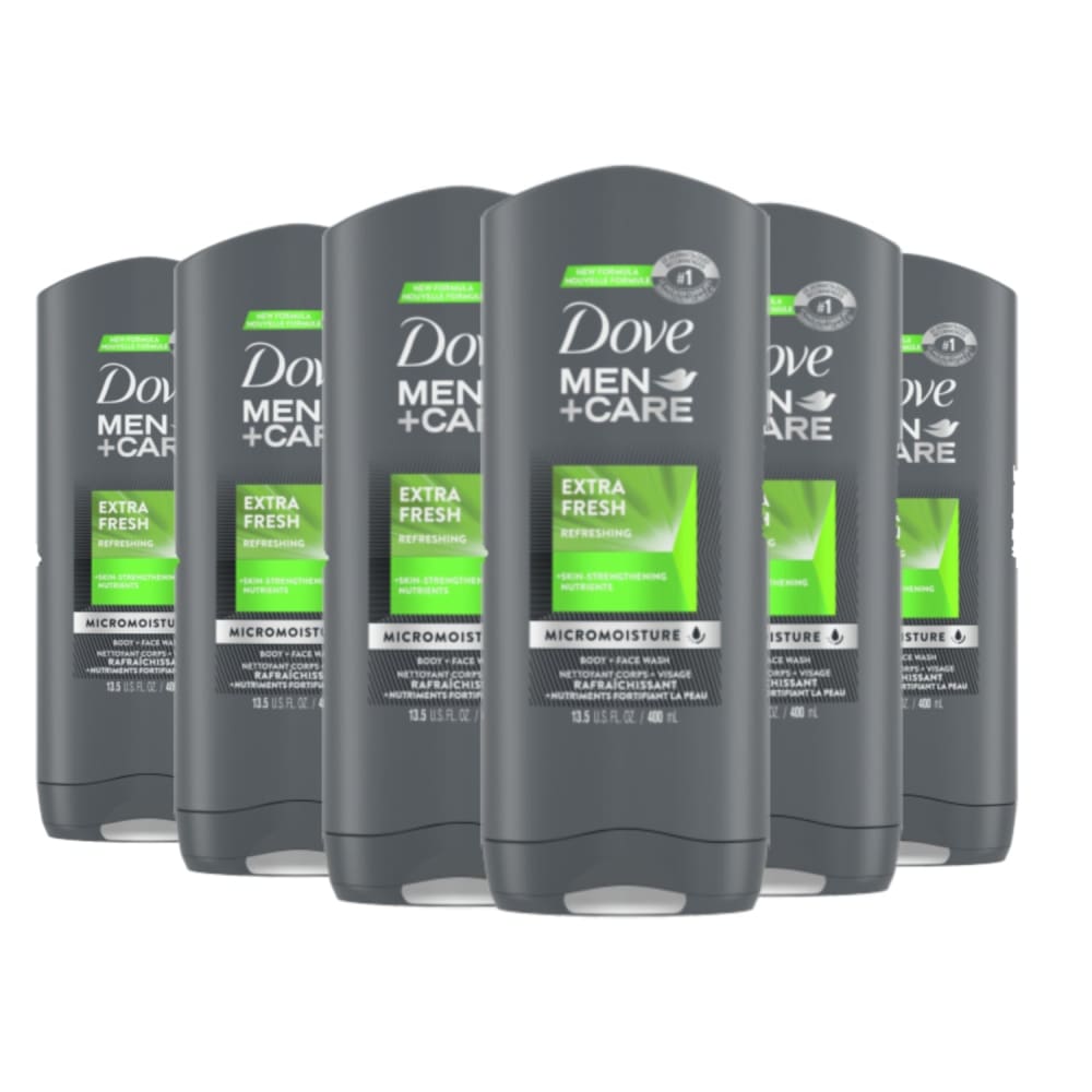 Dove Men +Care Body Wash Extra Fresh 13.5 oz/ 400 ml- 6 Pack - Body Wash - Dove