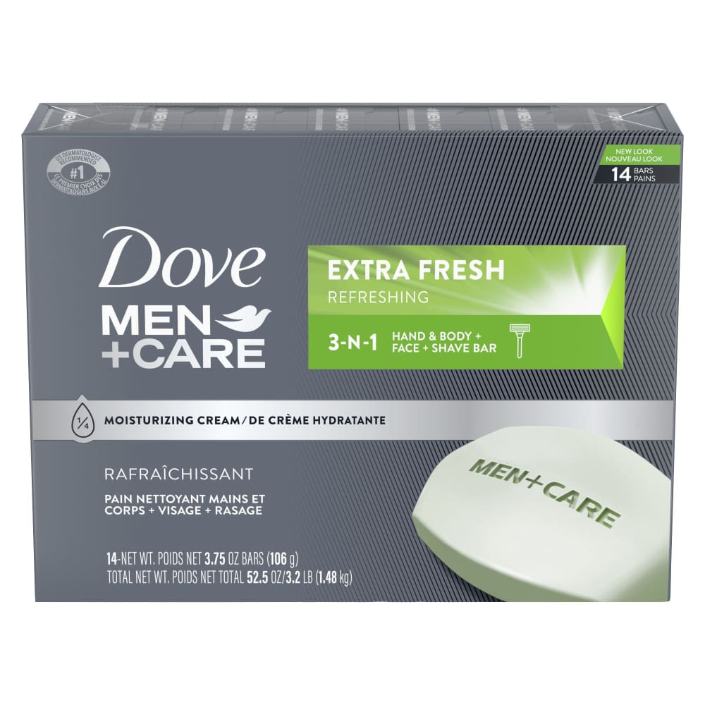 Dove Dove Men + Care Extra Fresh Bar Soap 14 ct. - Home/Health & Beauty/Skin Care/Soap & Facial Cleansers/ - Dove