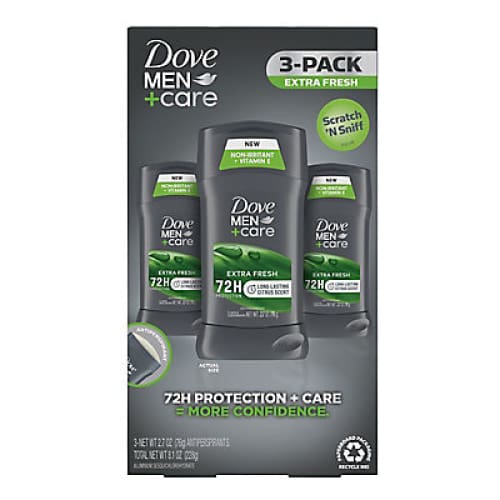 Dove Men+Care 72-Hour Antiperspirant & Deodorant Stick - Extra Fresh 3 pk./2.7 oz. - Home/Personal Care/Men’s Personal Care/ - Dove