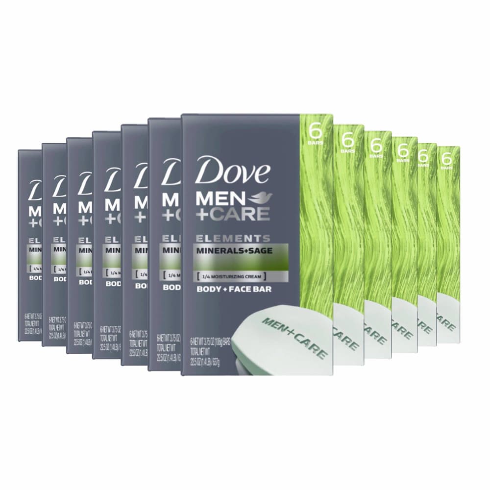 Dove Men+Care Body and Face Bar Minerals + Sage,3.75 OZ - 12 Pack - Bar Soap - Dove