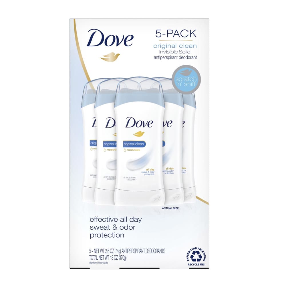 Dove Original Clean Antiperspirant Deodorant 5 pk. - Dove