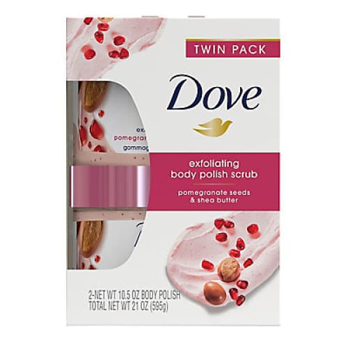 Dove Pomegranate & Shea Butter Body Scrub Exfoliates For Silky Soft & Nourished Skin 2 pk./10.5 oz. - Home/Personal Care/Personal Care Value