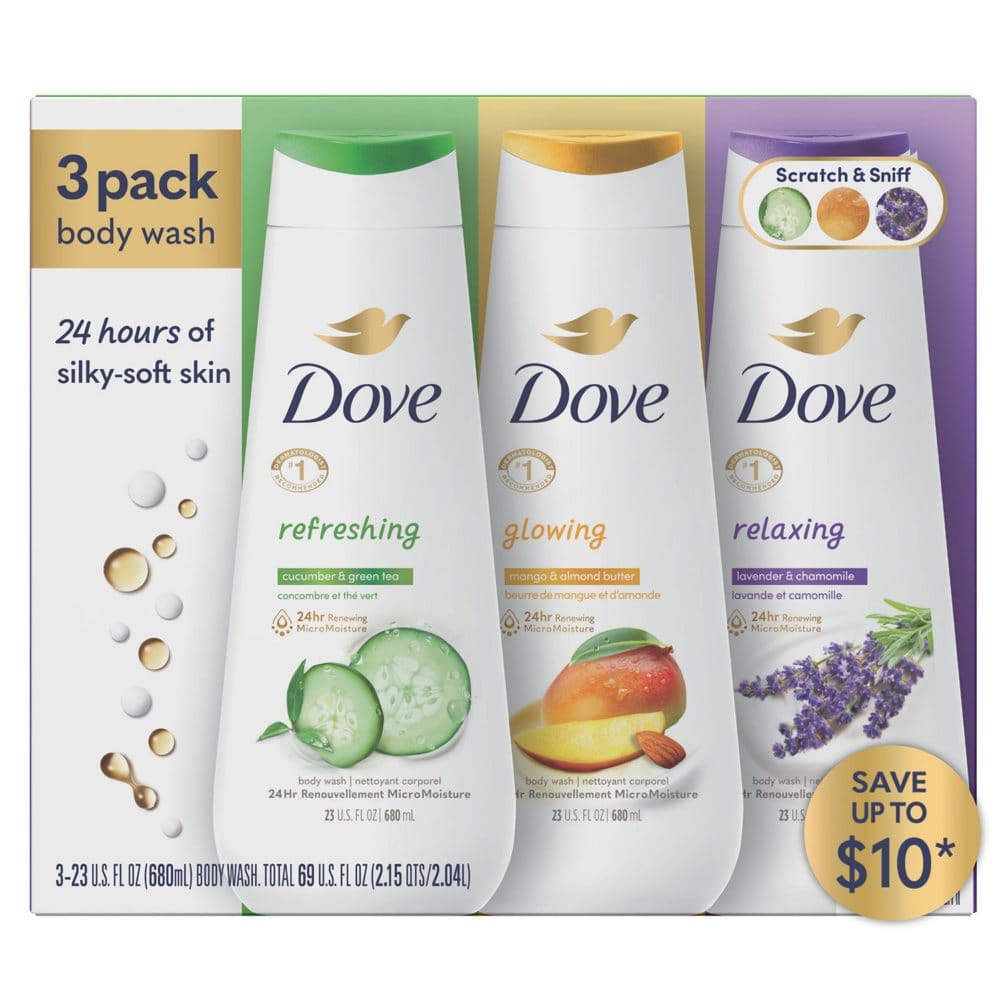 Dove Refresh Glow & Relax Body Wash Collection (23 fl. oz. 3 pk.) - Bath & Body - Dove