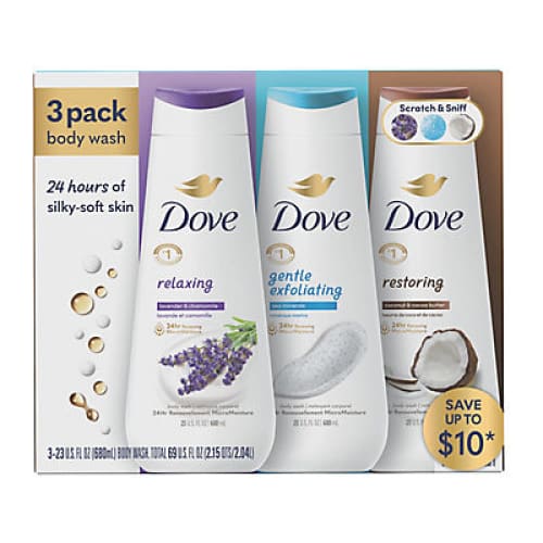 Dove Relax Exfoliate & Restore Body Wash Variety Pack 3 pk./23 oz. - Home/Promotions/Gift of Confidence/ - Dove