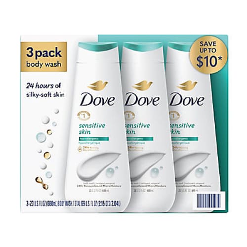 Dove Sensitive Skin Hypoallergenic Body Wash 3 pk./23 oz. - Home/Personal Care/Bath & Shower/Body Wash/ - Dove
