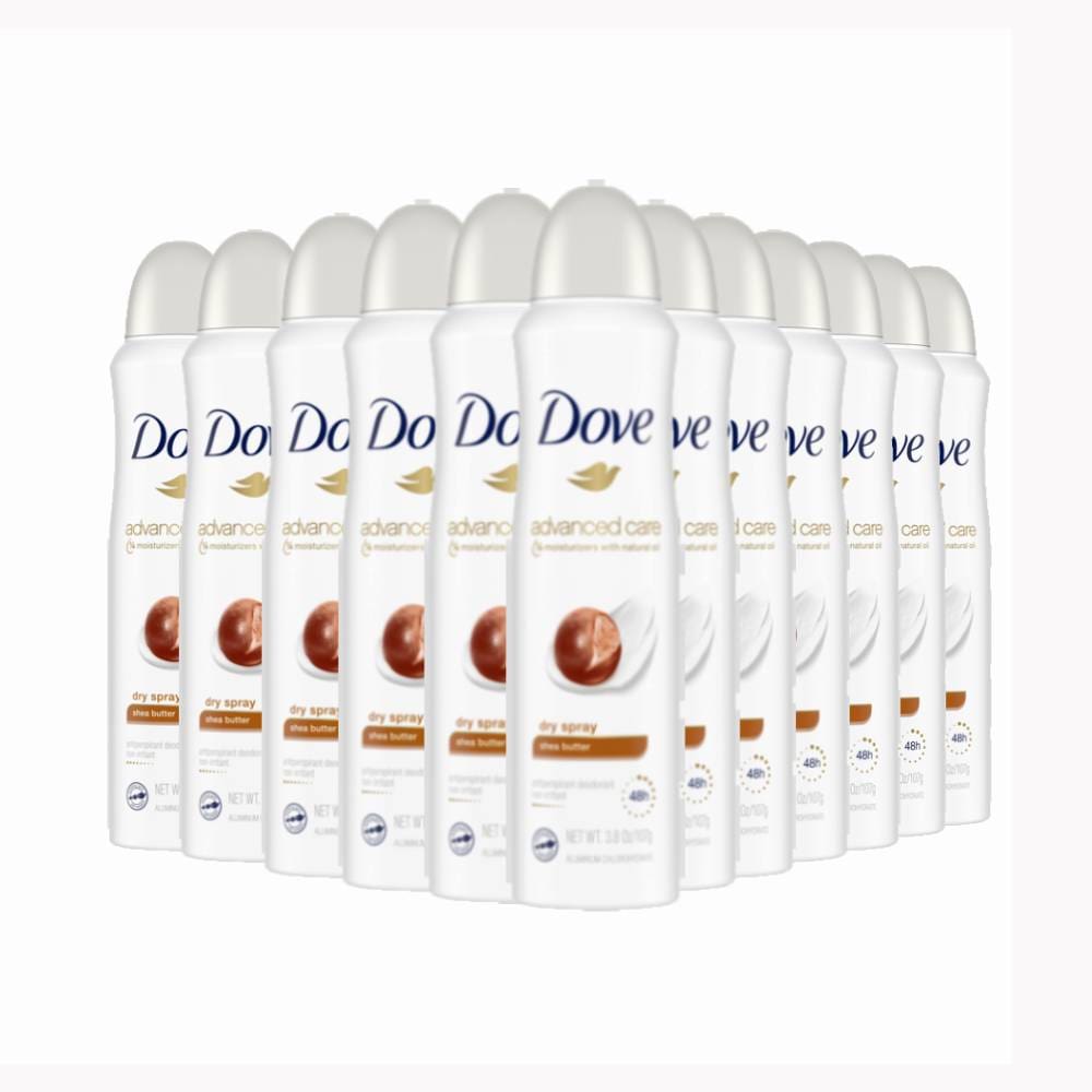 Dove Shea Butter 48-Hour Antiperspirant & Deodorant Dry Spray 3.8oz - 12 Pack - Deodorant - Dove