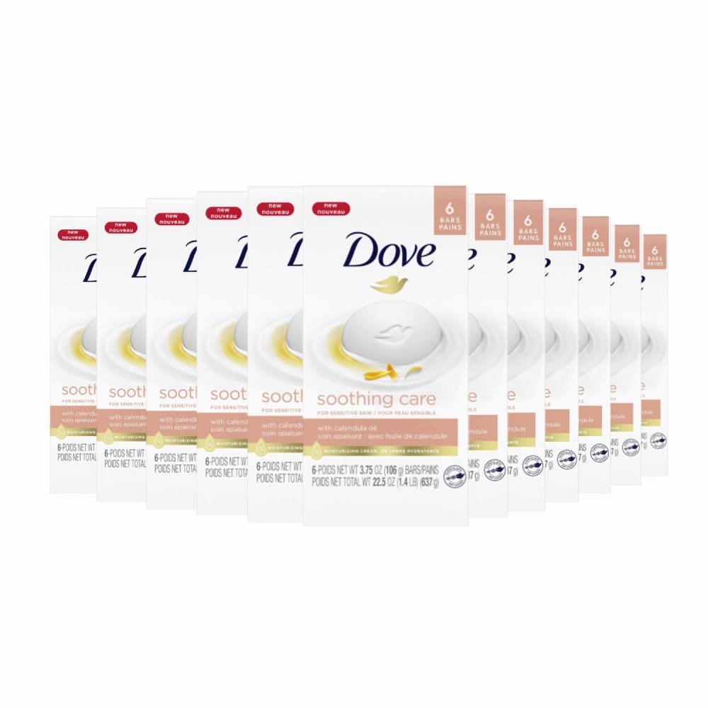 Dove Soothing Care Moisturizing Beauty Bar For Sensitive Skin,3.75 OZ - 12 Pack - Bar Soap - Dove
