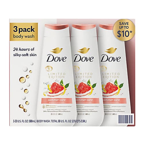 Dove Summer Care Grapefruit & Lemon Balm Body Wash Limited Edition 3 pk./23 oz. - Home/Personal Care/Bath & Shower/Body Wash/ - Dove