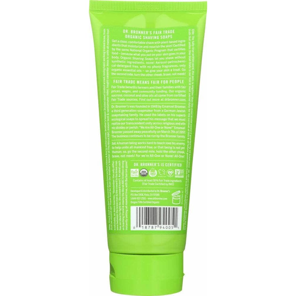 DR BRONNERS Categories > Health Topics > Skin Health > Shaving > Shaving Cream DR. BRONNER'S: Lemongrass Lime Organic Shaving Soap, 7 oz