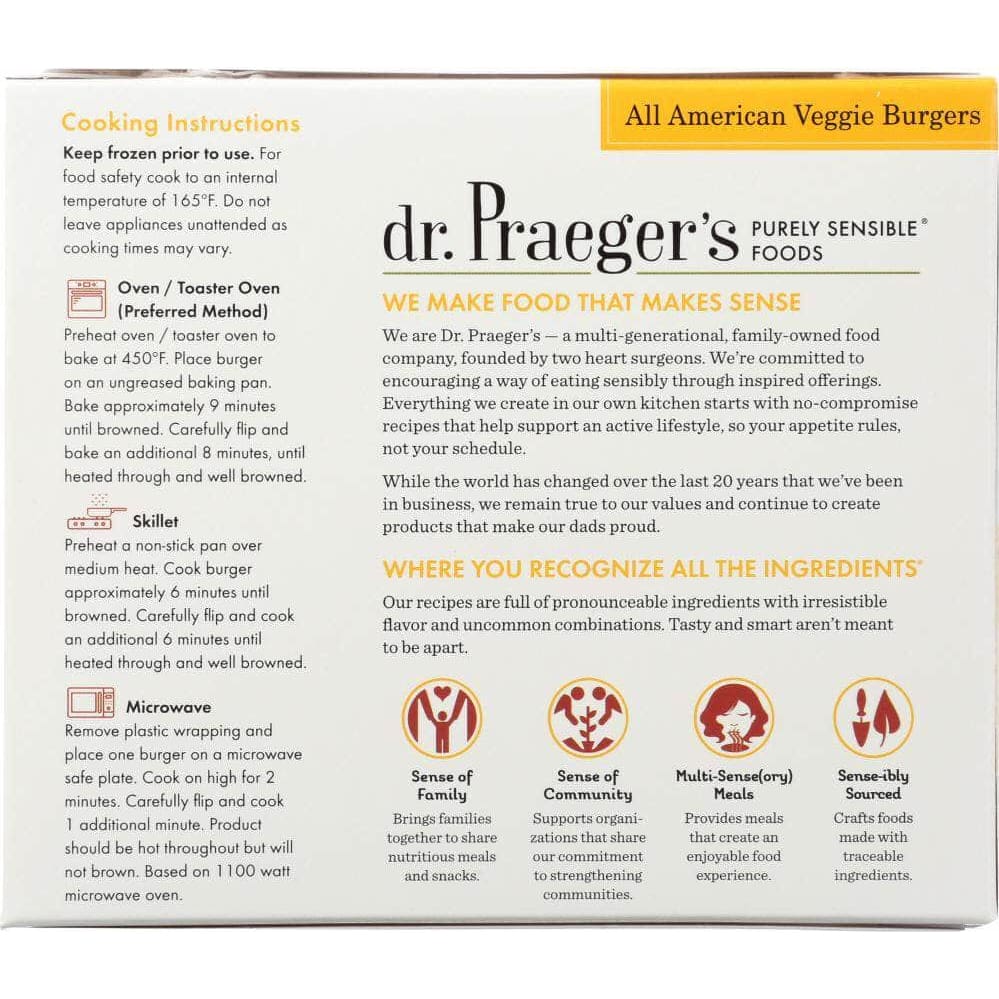 Dr Praegers Dr Praeger All American Veggie Burgers, 8 oz