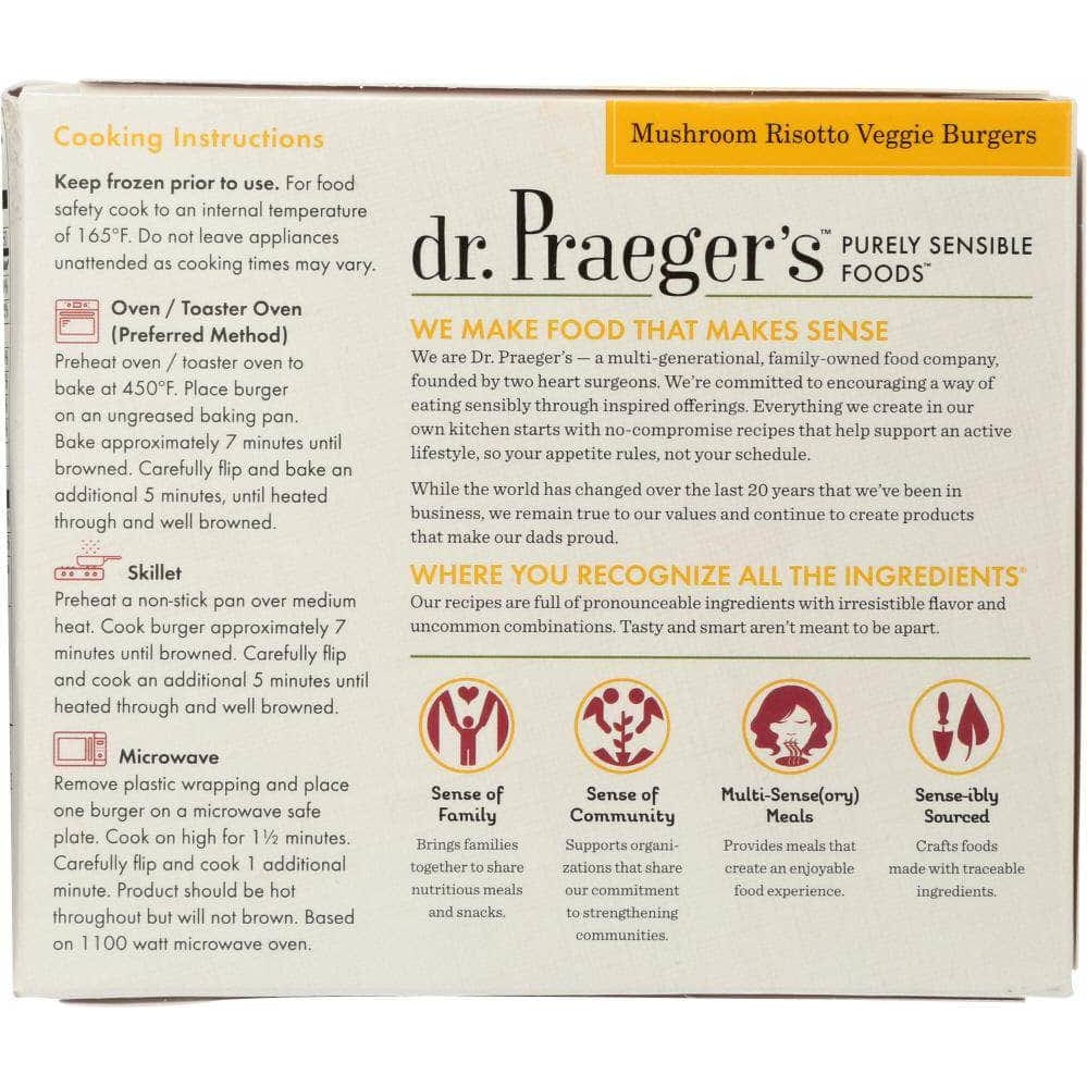 Dr Praegers Dr Praeger Mushroom Risotto Veggie Burgers, 10 oz