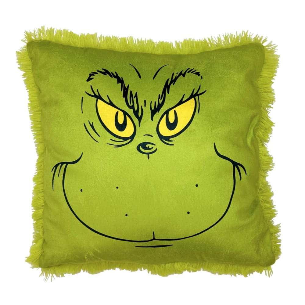 Dr.Seuss ’Grinchy Grin’ Faux Fur Decorative Pillow 18 x 18 - Decorative Pillows - ShelHealth
