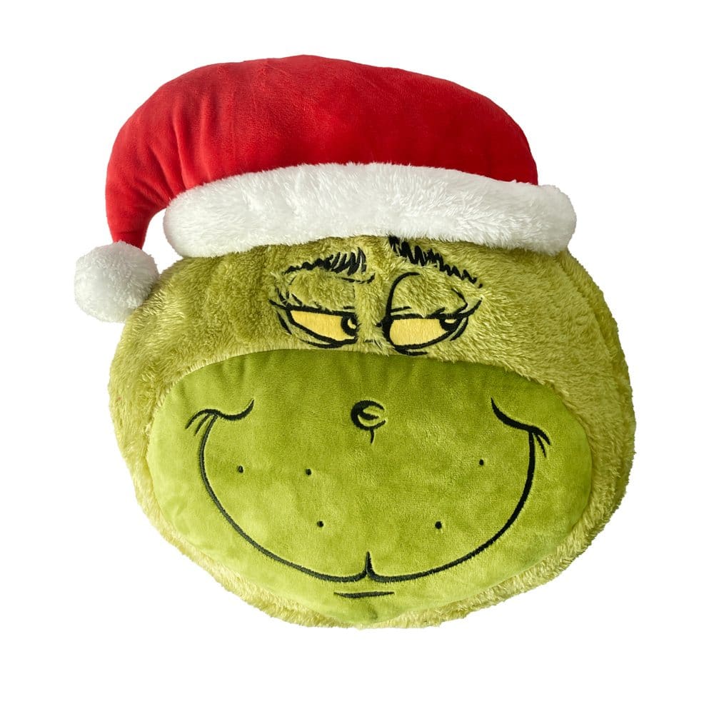 Dr.Seuss ’Mean Green Grinch’ Plush Holiday Pillow 13.5 x 12 - Decorative Pillows - ShelHealth
