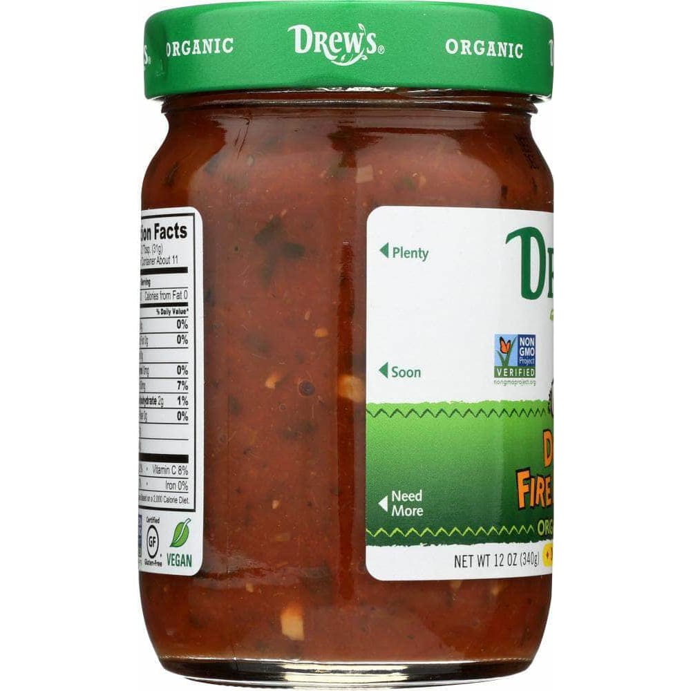 Drews Organics Drews All Natural Organic Double Fire Roasted Salsa, 12 oz