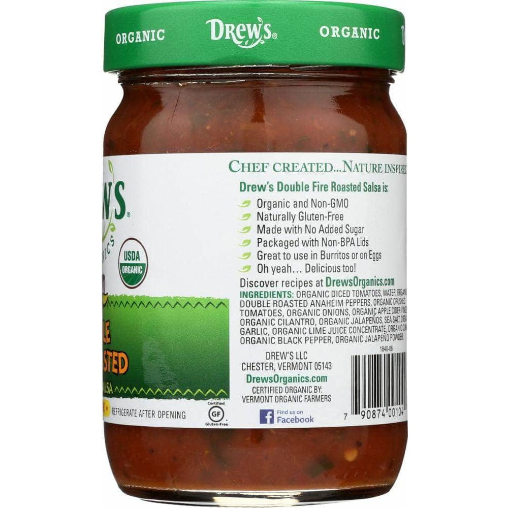 Drews Organics Drews All Natural Organic Double Fire Roasted Salsa, 12 oz