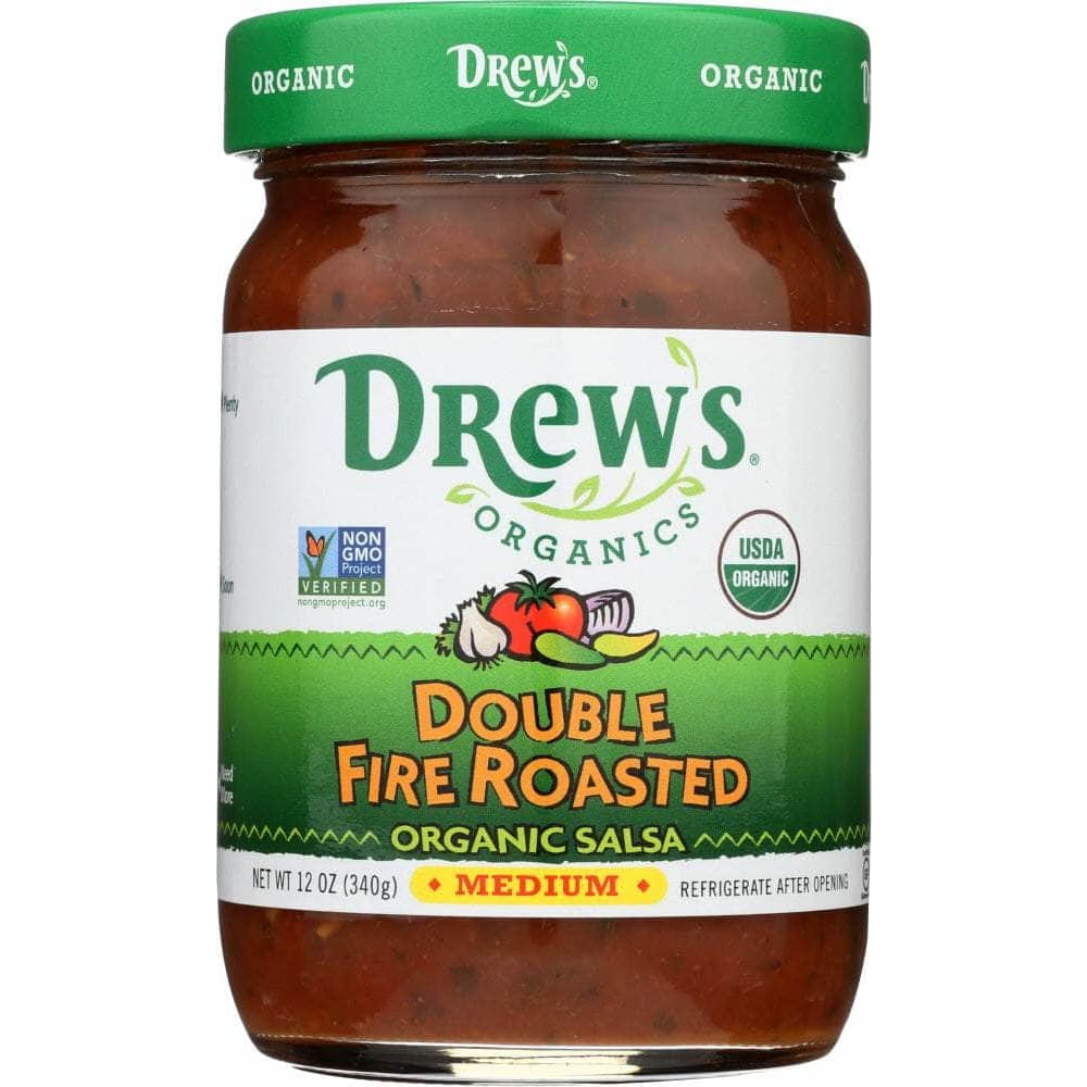 Drews Organics Drews All Natural Organic Double Fire Roasted Salsa, 12 oz